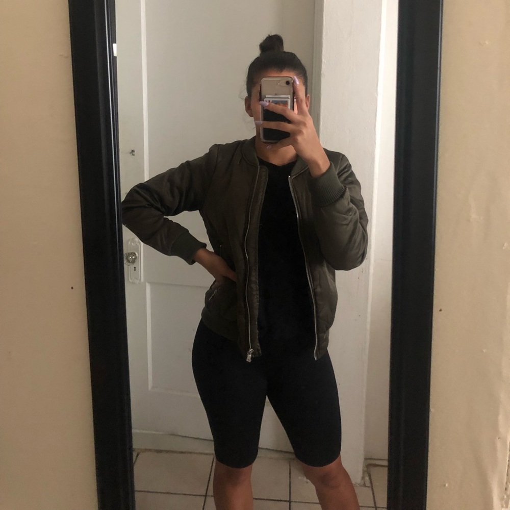 Forever 21 Olive Bomber Jacket
